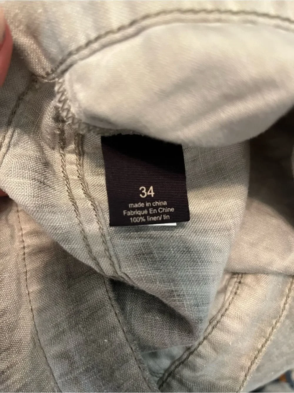 John Varvatos USA Gray Linen Classic Straight Pants Men’s 34 Coastal Luxury NWOT